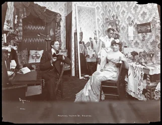 Corse Payton und seine Frau in seinem Fulton Street Theatre, New York, 1903